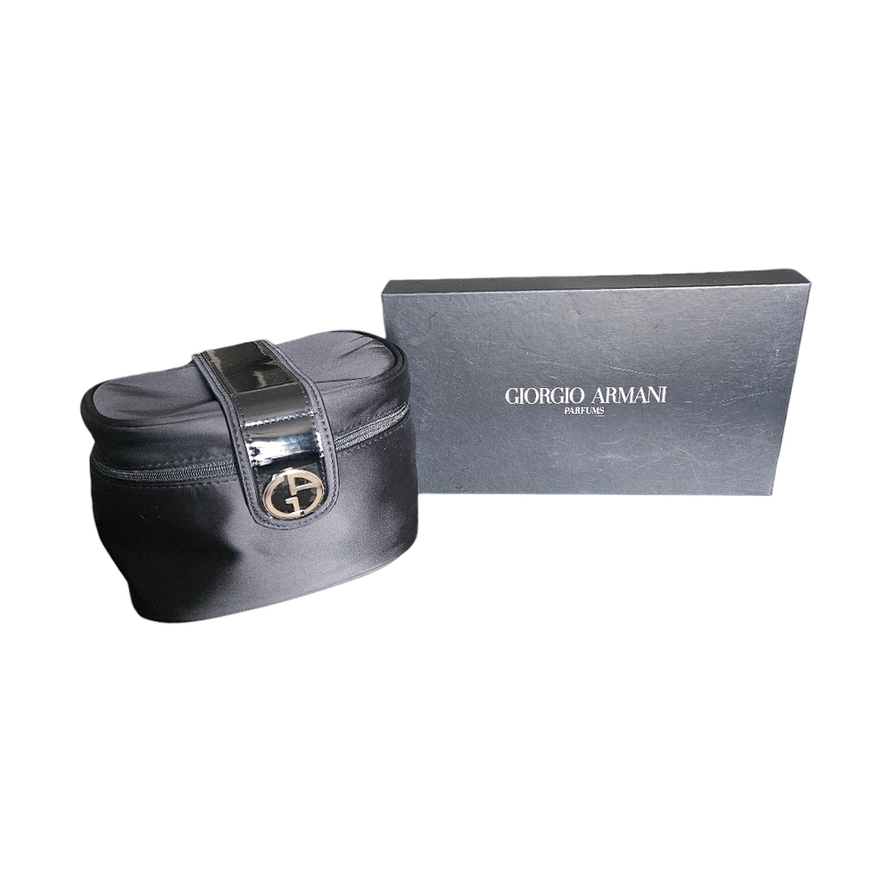 Giorgio Armani Black Travel Cosmetic Case With Box - Picture 2 of 7